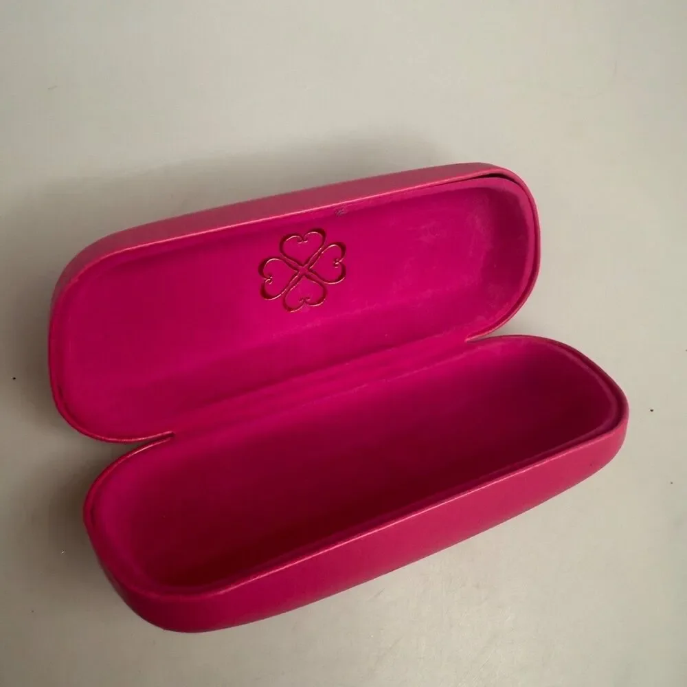 CANDIE'S Pink Sunglasses Eye Glasses Glass Hard Case Gold Lettering - EUC-
